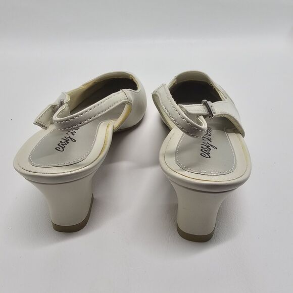 Easy Street Slingback Shoes Sz 8W | Bone Stretch Low Heel Closed Toe Comfort - Picture 6 of 12